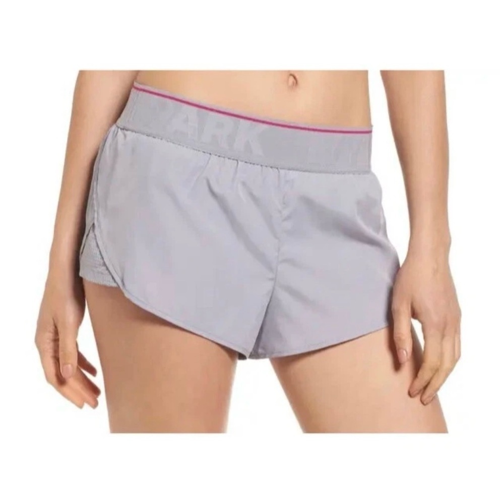 NEW IVY PARK Grey Perforated Panel Logo Waistband Running Shorts